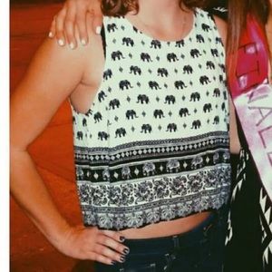 Elephant print crop top